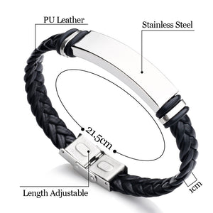 Personalised  Leather Bracelet Fathers Day Gift - EDSG