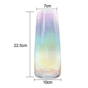 Personalised Engraved Flower Vase Rainbow Plated Glass Vase(Name) - EDSG