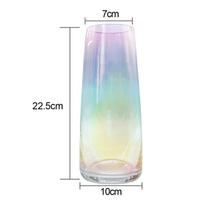Personalised Engraved Flower Vase Rainbow Plated Glass Vase(Names and Date) - EDSG