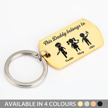 Load image into Gallery viewer, Personalised Keyring Fathers Day Gift - Family Portrait Custom - EDSG
