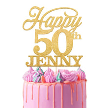 Load image into Gallery viewer, Personalised 50th Birthday Cake Topper Bold Text - EDSG
