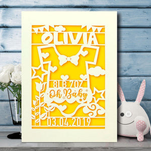 Personalised Baby Girl Birthday CardGift for Girl with Envelopes - EDSG