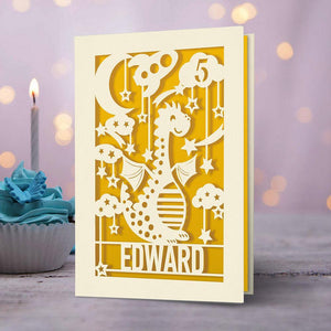 Personalised Birthday Card Dinosaur Style - EDSG