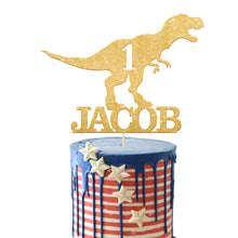 Load image into Gallery viewer, Personalised Dinosaur Cake Topper Custom Birthday Gift Cake Decoration
