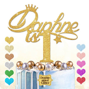 Personalised 1st Birthday Cake Topper with Crown - EDSG