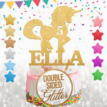 Load image into Gallery viewer, Personalised Unicorn Birthday Cake Topper - EDSG
