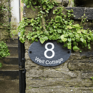 Personalised House Sign Slate Door Number Plaques UV Print - EDSG