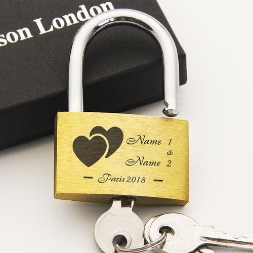 Personalised Engraved Love Lock Heart Padlock - EDSG