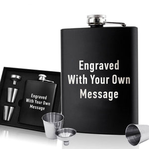 Personalised Hip Flask - Wedding gift your text - EDSG