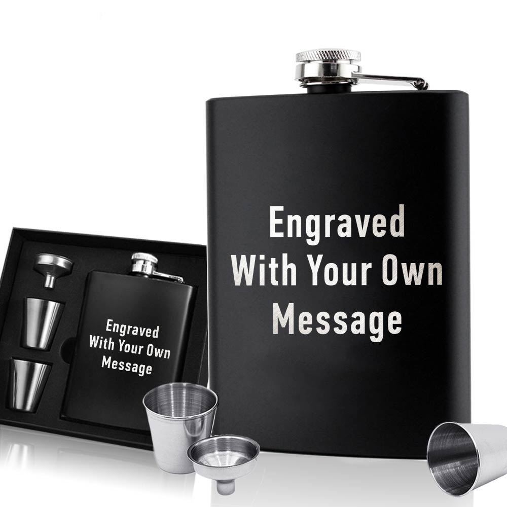 Personalised Hip Flask - Wedding gift your text - EDSG