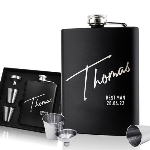Personalised Hip Flask - Gift for Best Man Groomsman - EDSG