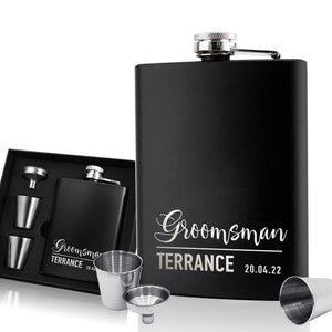 Personalised Hip Flask - Gift for Best Man Groomsman - EDSG