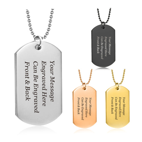 Personalised Engraved Dog Tag Army Necklace for Men - EDSG