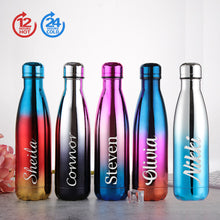 Load image into Gallery viewer, Personalised Water Bottle 12 Hours Hot &amp; 24 Hours Cold 500ML Stainless Steel
