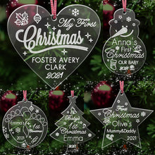 Load image into Gallery viewer, Personalised 1st Christmas Tree Bauble - EDSG
