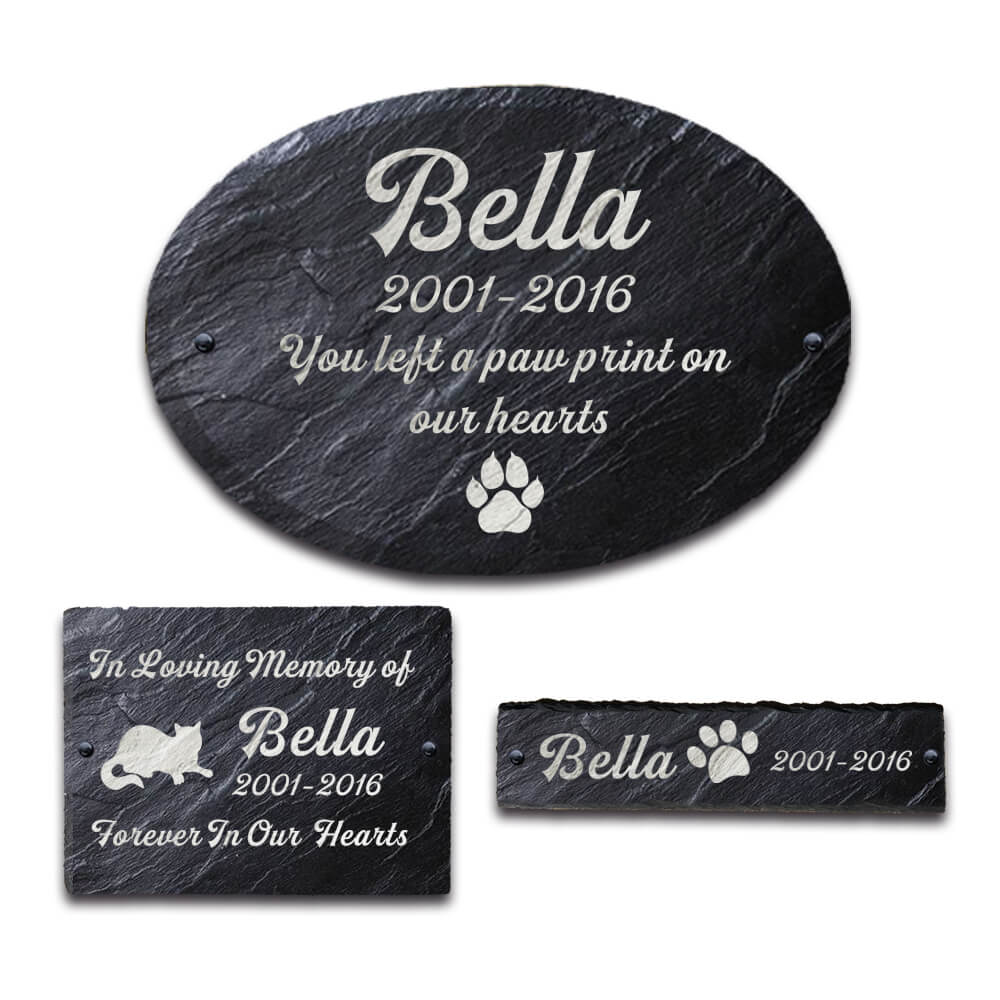 Personalised Pet Memorial Sign Natural Slate Grave Marker Plaque