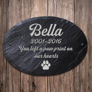 Personalised Pet Memorial Sign Natural Slate Grave Marker Plaque