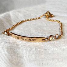Load image into Gallery viewer, Personalised Birthstone Bracelets Engraved Bar Bracelet for Her Mothers Day Gifts

