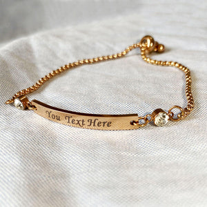 Personalised Birthstone Bracelets Engraved Bar Bracelet for Her Mothers Day Gifts
