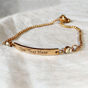 Personalised Birthstone Bracelets Engraved Bar Bracelet for Her Mothers Day Gifts