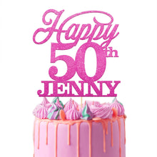 Load image into Gallery viewer, Personalised 50th Birthday Cake Topper Bold Text - EDSG
