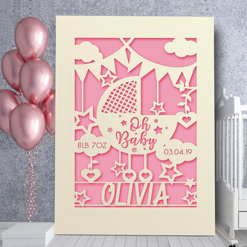 Personalised Baby Car Birthday Card Any Name Any Age - EDSG