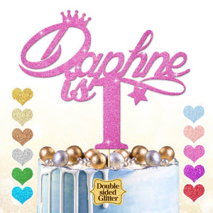 Personalised 1st Birthday Cake Topper with Crown - EDSG