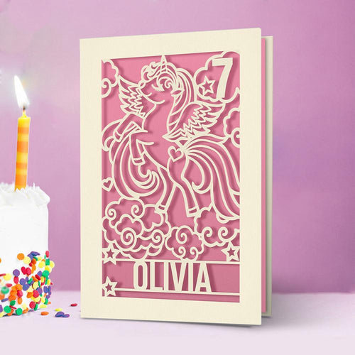 Personalised Birthday Card Unicorn Style - EDSG