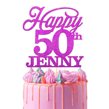 Load image into Gallery viewer, Personalised 50th Birthday Cake Topper Bold Text - EDSG
