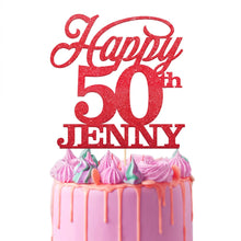 Load image into Gallery viewer, Personalised 50th Birthday Cake Topper Bold Text - EDSG
