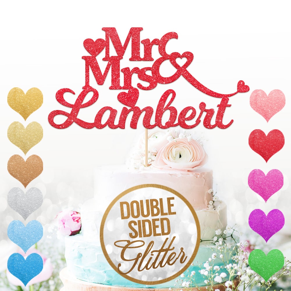 Personalised Mr&Mrs Cake Topper for Couples