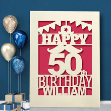 Load image into Gallery viewer, Personalised  Birthday Card Beard Any Name Any Age - EDSG
