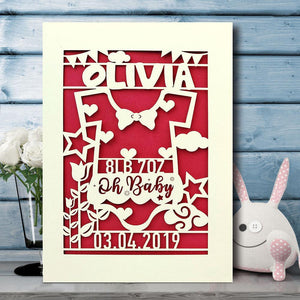 Personalised Baby Girl Birthday CardGift for Girl with Envelopes - EDSG