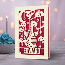 Load image into Gallery viewer, Personalised Birthday Card Dinosaur Style - EDSG
