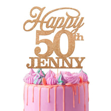 Load image into Gallery viewer, Personalised 50th Birthday Cake Topper Bold Text - EDSG
