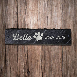 Personalised Pet Memorial Sign Natural Slate Grave Marker Plaque