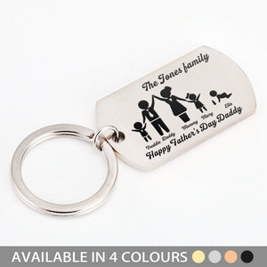 Personalised Army Keyring Family Portrait for Father - EDSG