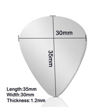 Load image into Gallery viewer, Personalised Guitar Pick Stainless Steel Guitar Plectrums with Leather Cover
