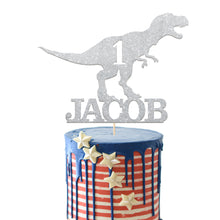 Load image into Gallery viewer, Personalised Dinosaur Cake Topper Custom Birthday Gift Cake Decoration
